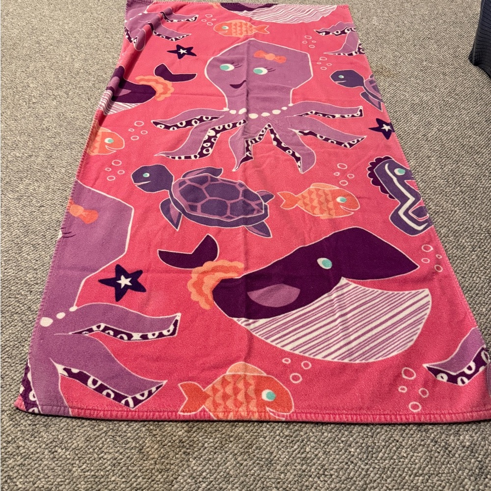 Pink Ocean Animal Beach Towel
